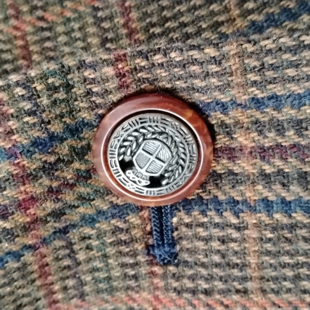 Vintage Sag Harbor Academia Wool Blend Plaid Oversized Blazer Women's Size 14 - Picture 5 of 8